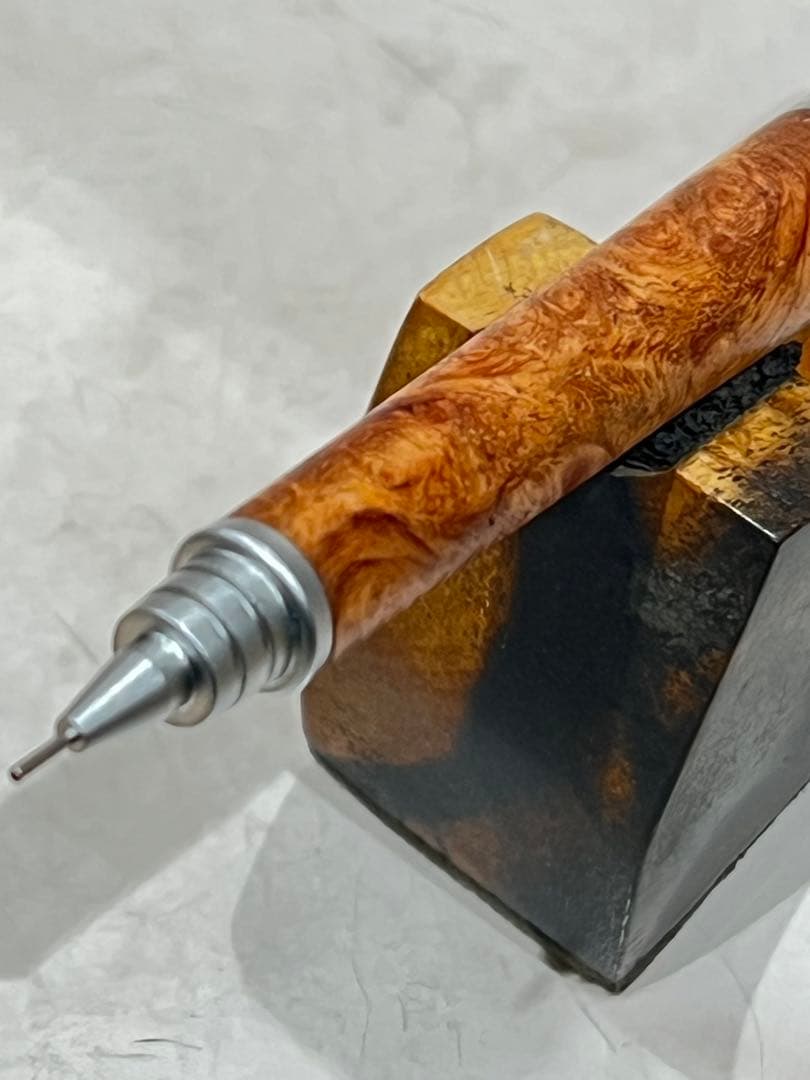 クラゲ　紅白花梨でs20シャーペン0.3mm ノックボタン