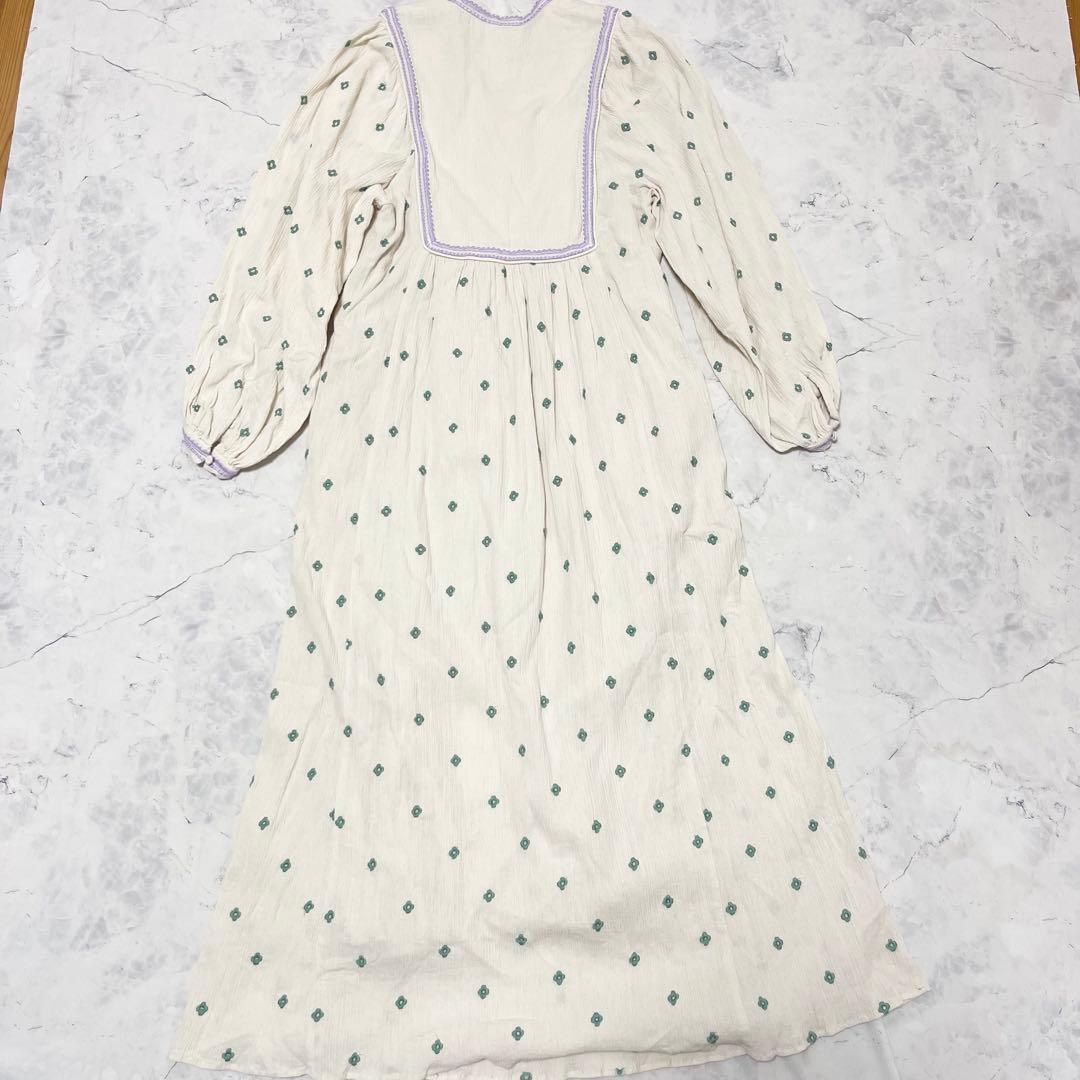 大人気 ヌキテパ コットンガーゼ フラワーモチーフ刺繍ワンピース 2023