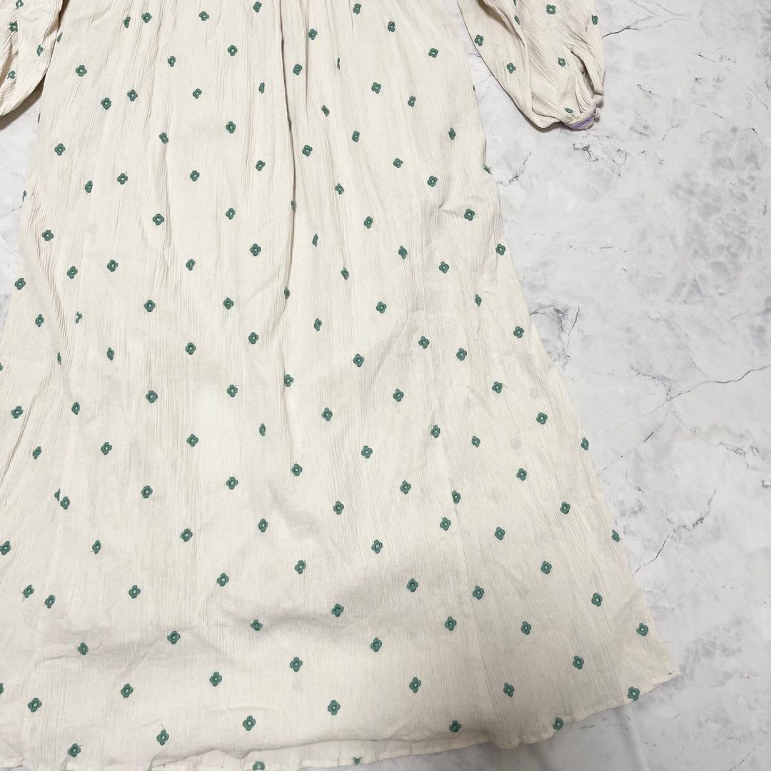 大人気 ヌキテパ コットンガーゼ フラワーモチーフ刺繍ワンピース 2023