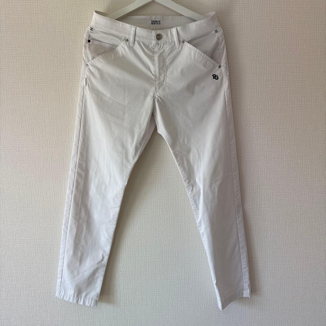 美品　パーリーゲイツ　パンツ　白　ホワイト　M〜L相当　ストレッチ素材　4