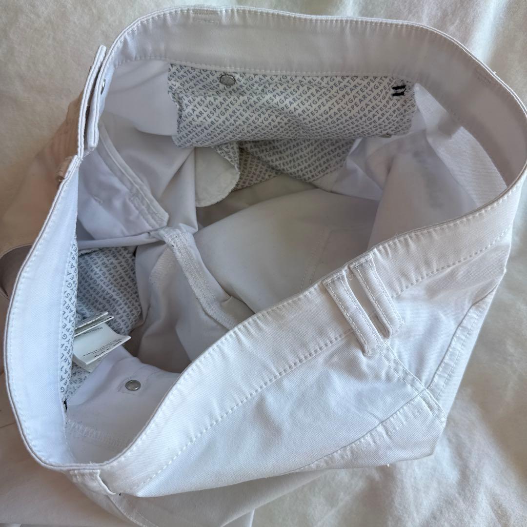 美品　パーリーゲイツ　パンツ　白　ホワイト　M〜L相当　ストレッチ素材　4