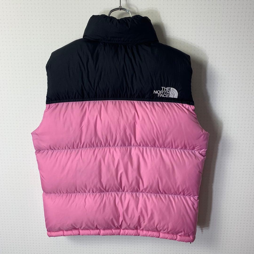 美品 ノースフェイス ノベルティヌプシベスト L オーキッドピンク 刺繍ロゴ