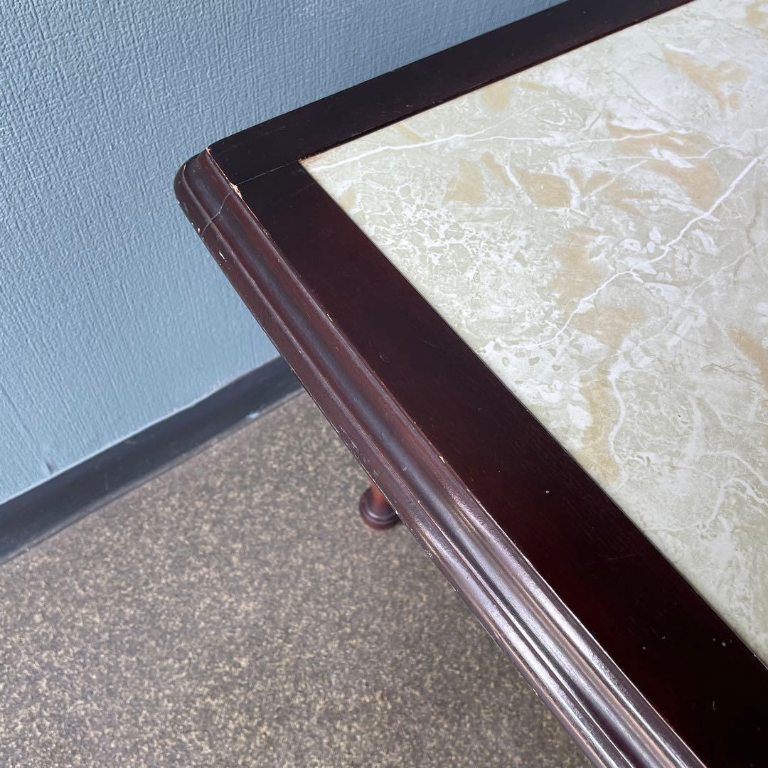 オールドカリモク　センターテーブル　ローテーブル　大理石風　昭和レトロ