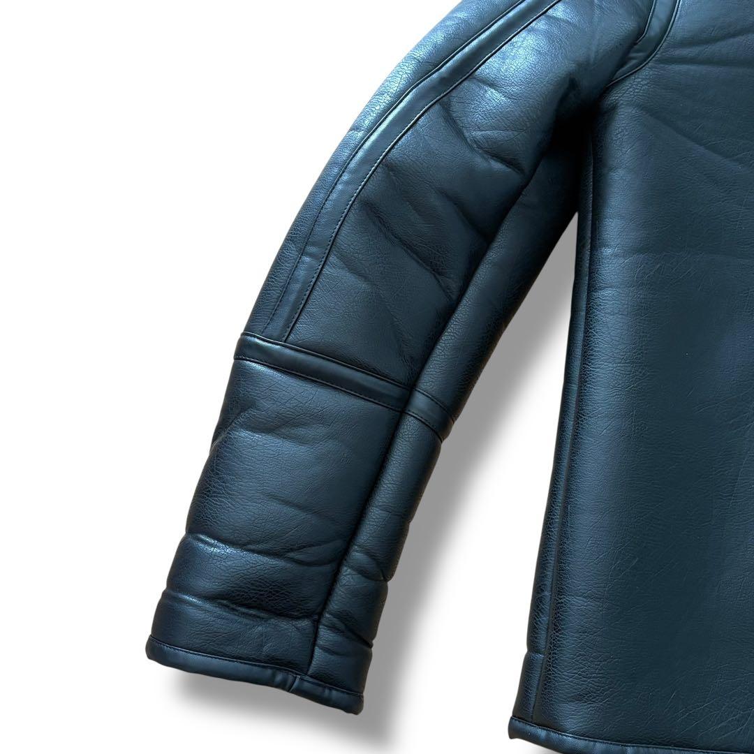  ムートン ジャケット フェイクレザー ブラック UK S 窪塚洋介 着用