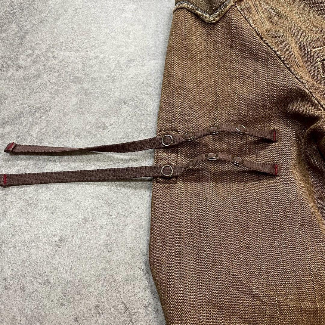 00s【マリテフランソワジルボー】ギミックジャケット/Y2K/ボンテージ/ヒゲ◎