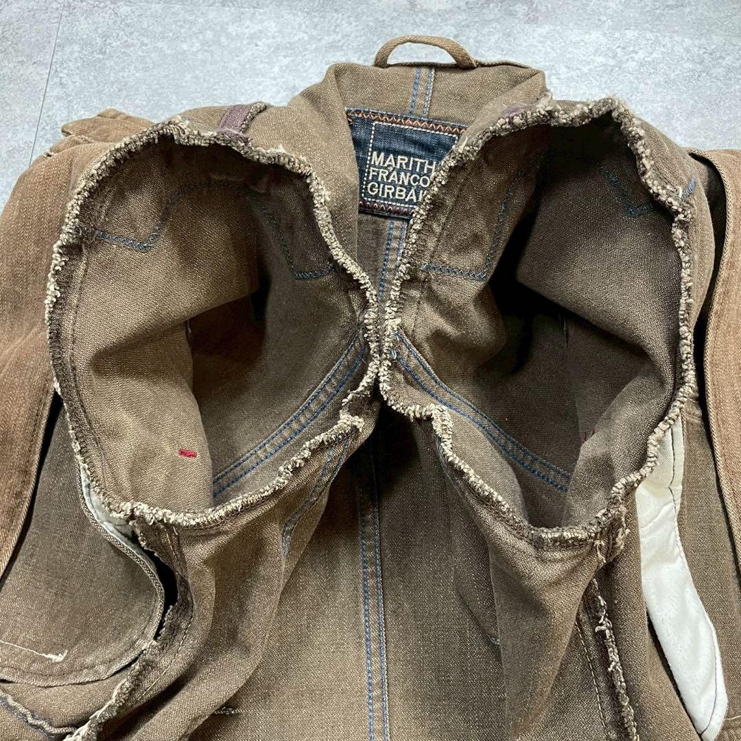 00s【マリテフランソワジルボー】ギミックジャケット/Y2K/ボンテージ/ヒゲ◎