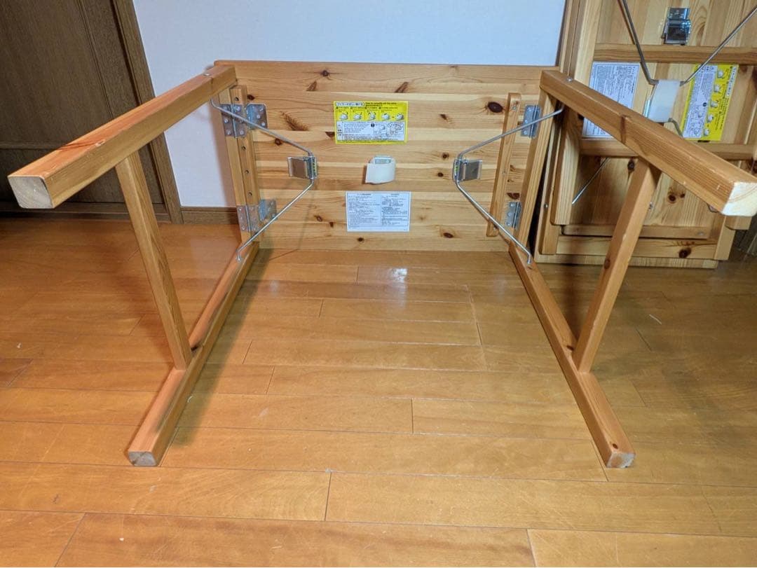■送料込■無印良品 折りたたみデスク パイン材 2台 コンパクト 木製机事務学習