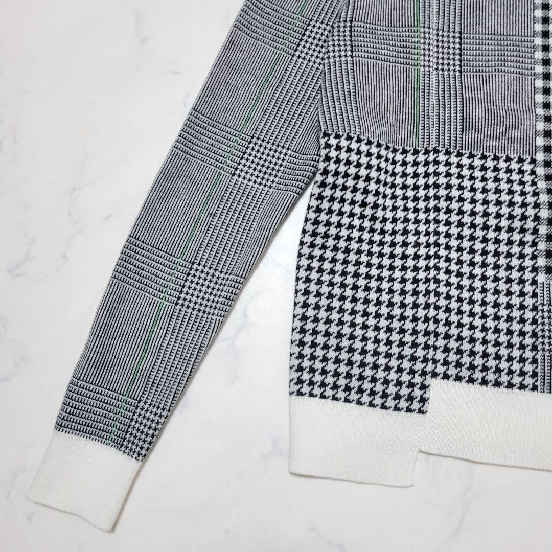 adidas Golf マルチチェックパターン ジャカード クルーネックセーター