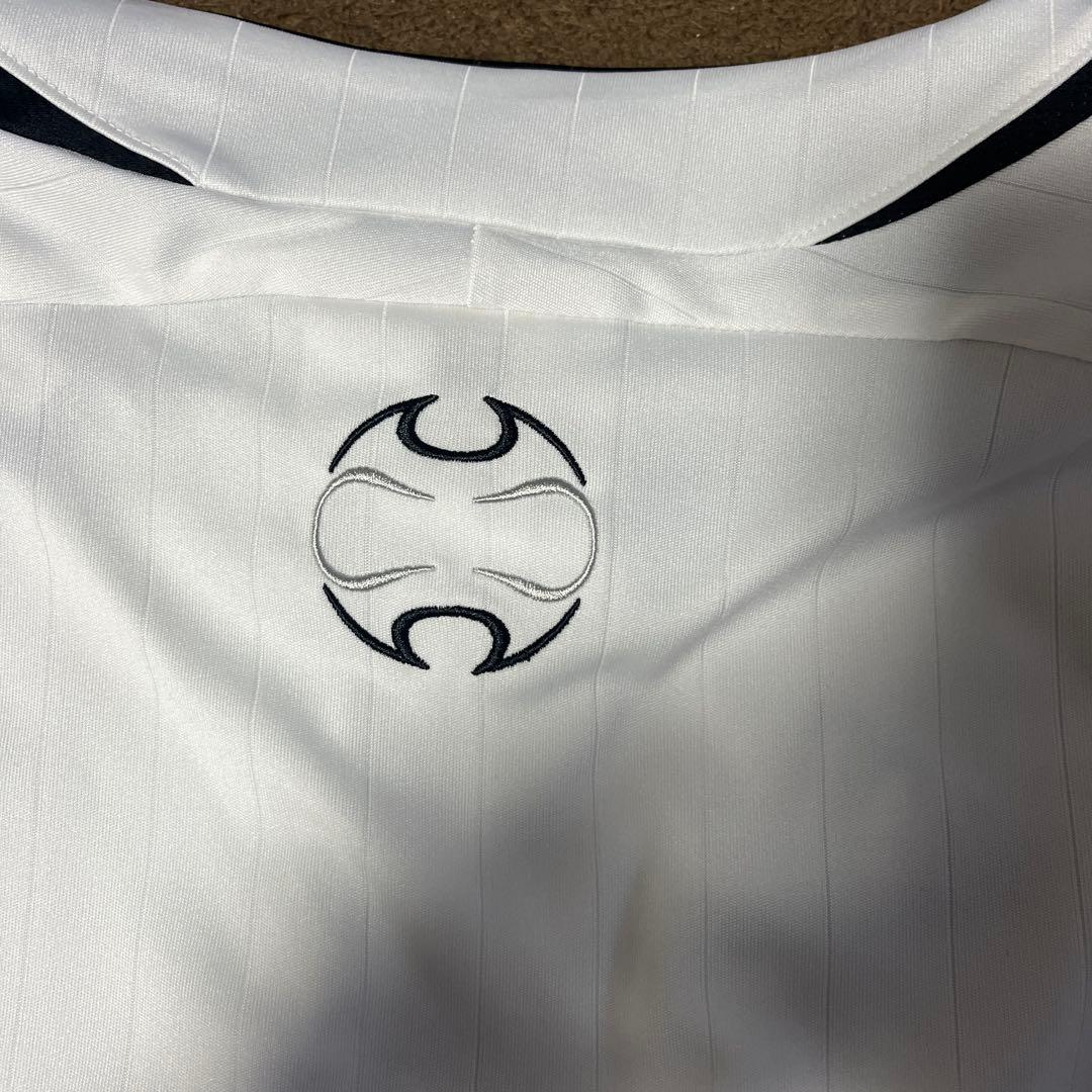 adidas 長袖シャツ M ホワイト/ネイビー