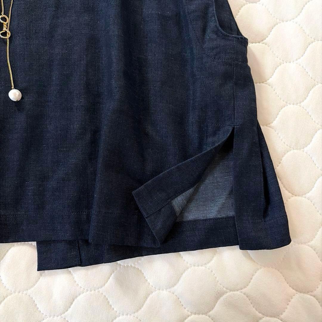 【美品】BEARDSLEY ショートベスト　インディゴブルー　デニム素材ジレ