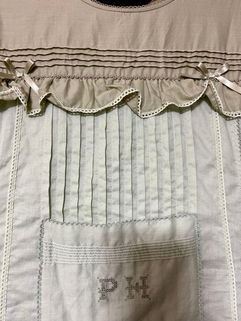 ピンクハウス 配色ローンレイヤードワンピース グリーン ワンピース