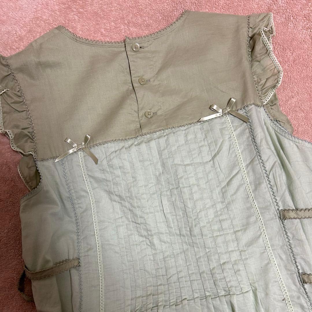 ピンクハウス 配色ローンレイヤードワンピース グリーン ワンピース