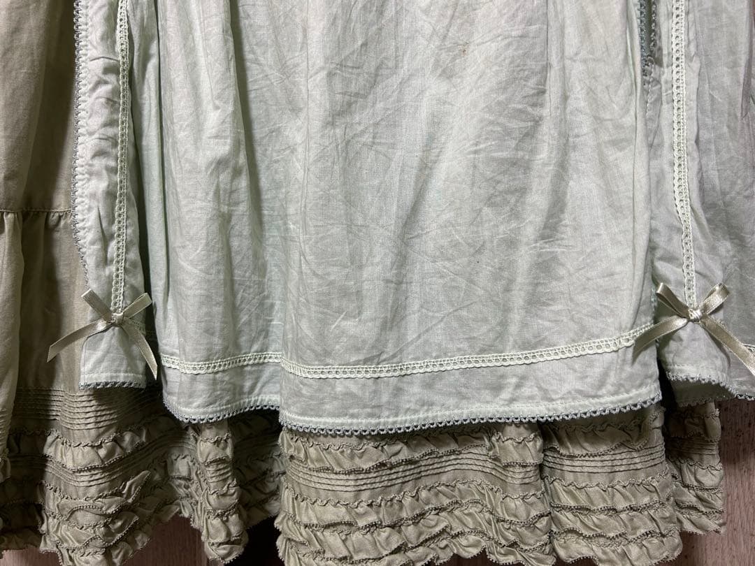 ピンクハウス 配色ローンレイヤードワンピース グリーン ワンピース