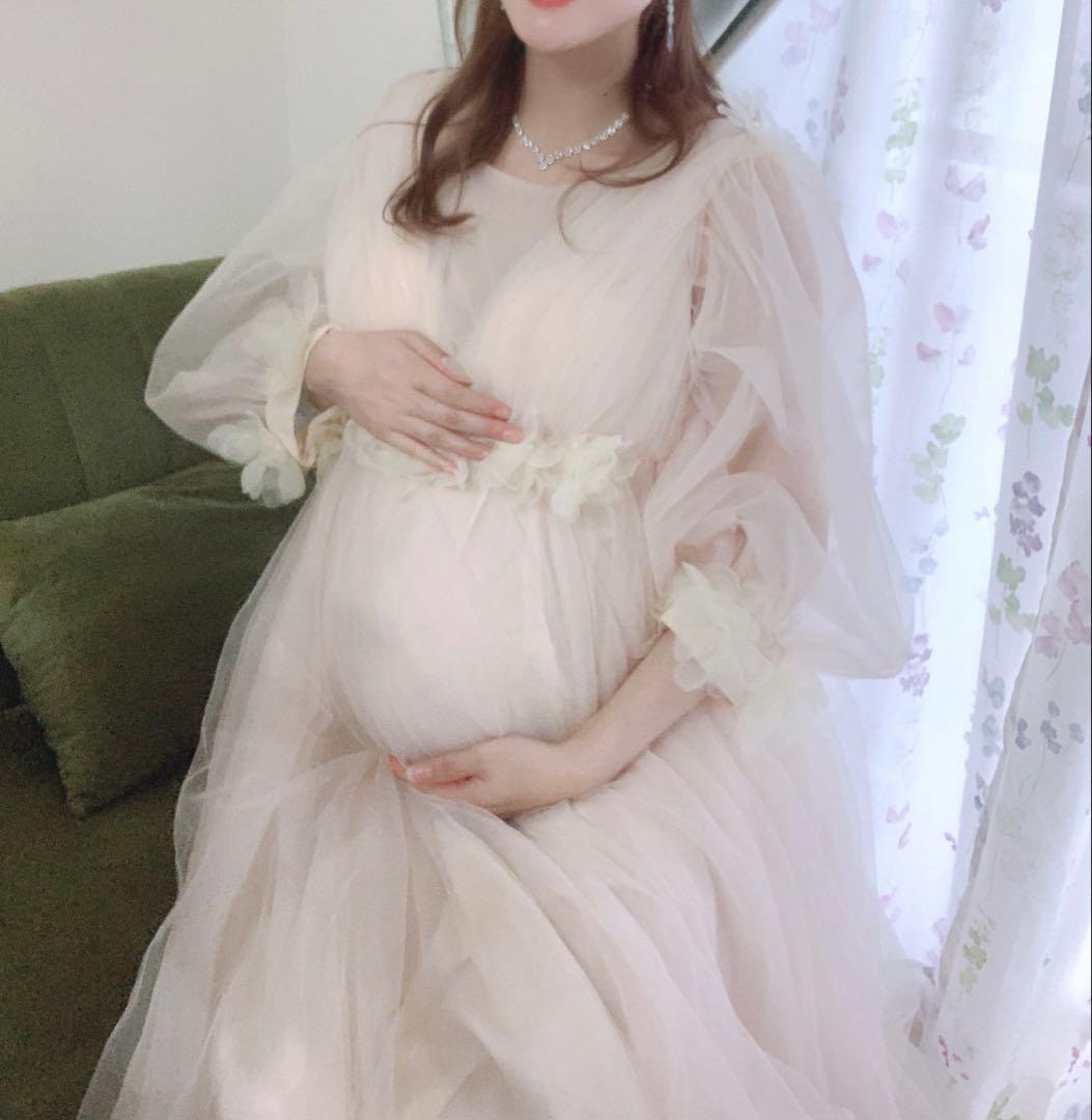 ✅マタニティドレス　マタニティフォト　チュール　衣装　妊娠