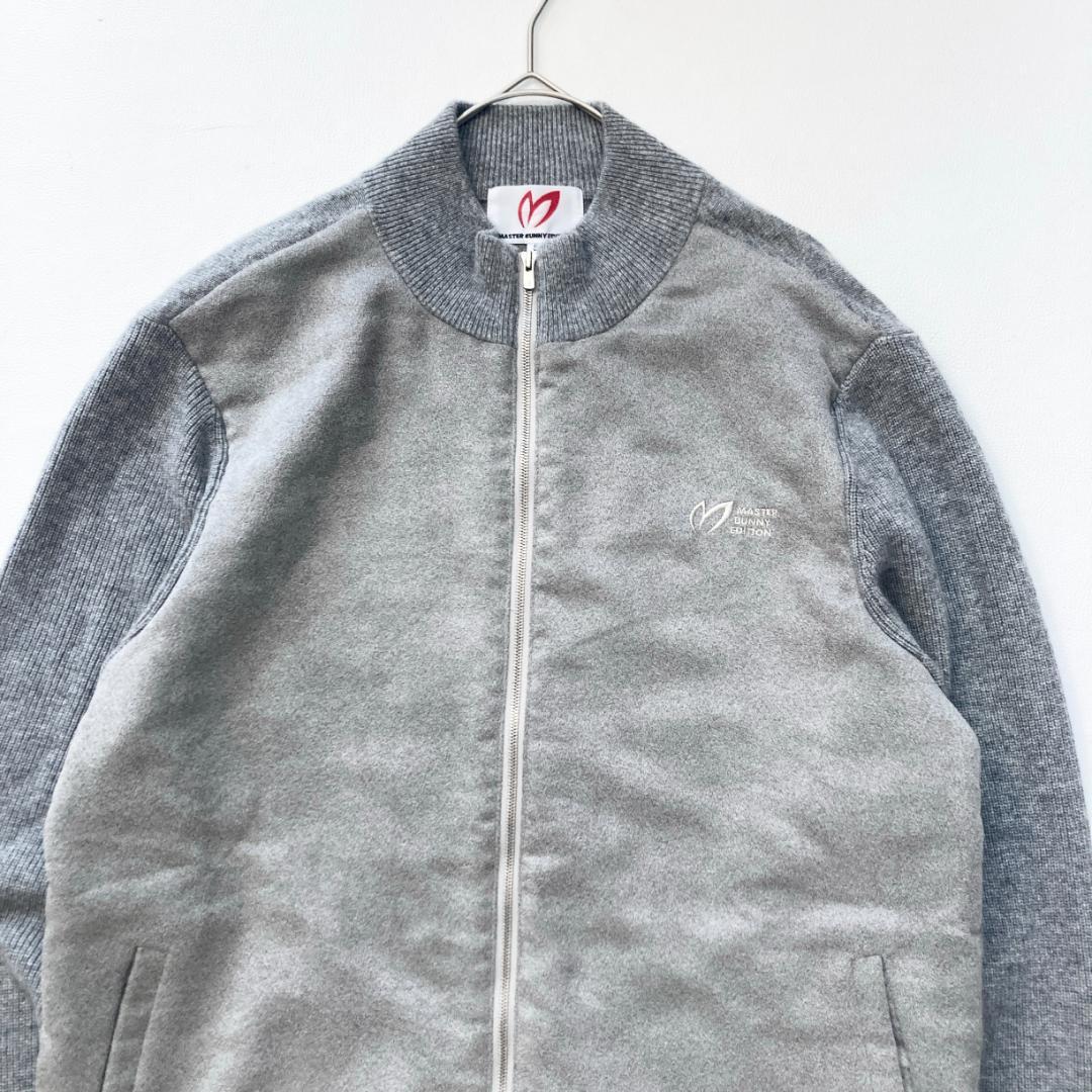 【希少美品】マスターバニー 中綿ニットブルゾン L グレー ゴルフ キルティング