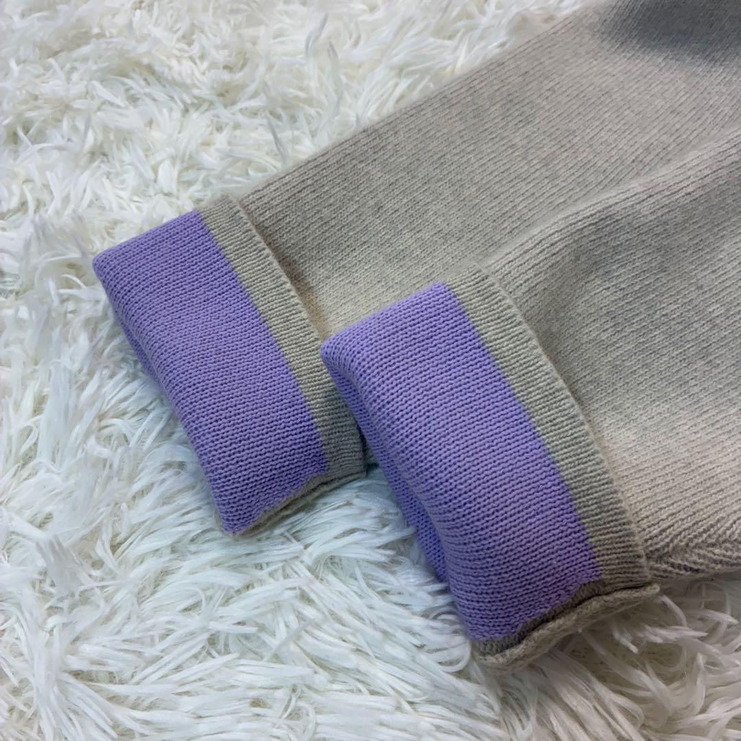 エレンディーク ラクーンミックスカーディガン アイボリー×ラベンダー 01サイズ