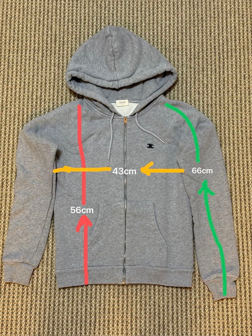 セリーヌ トリオンフ コットン パーカー グレー