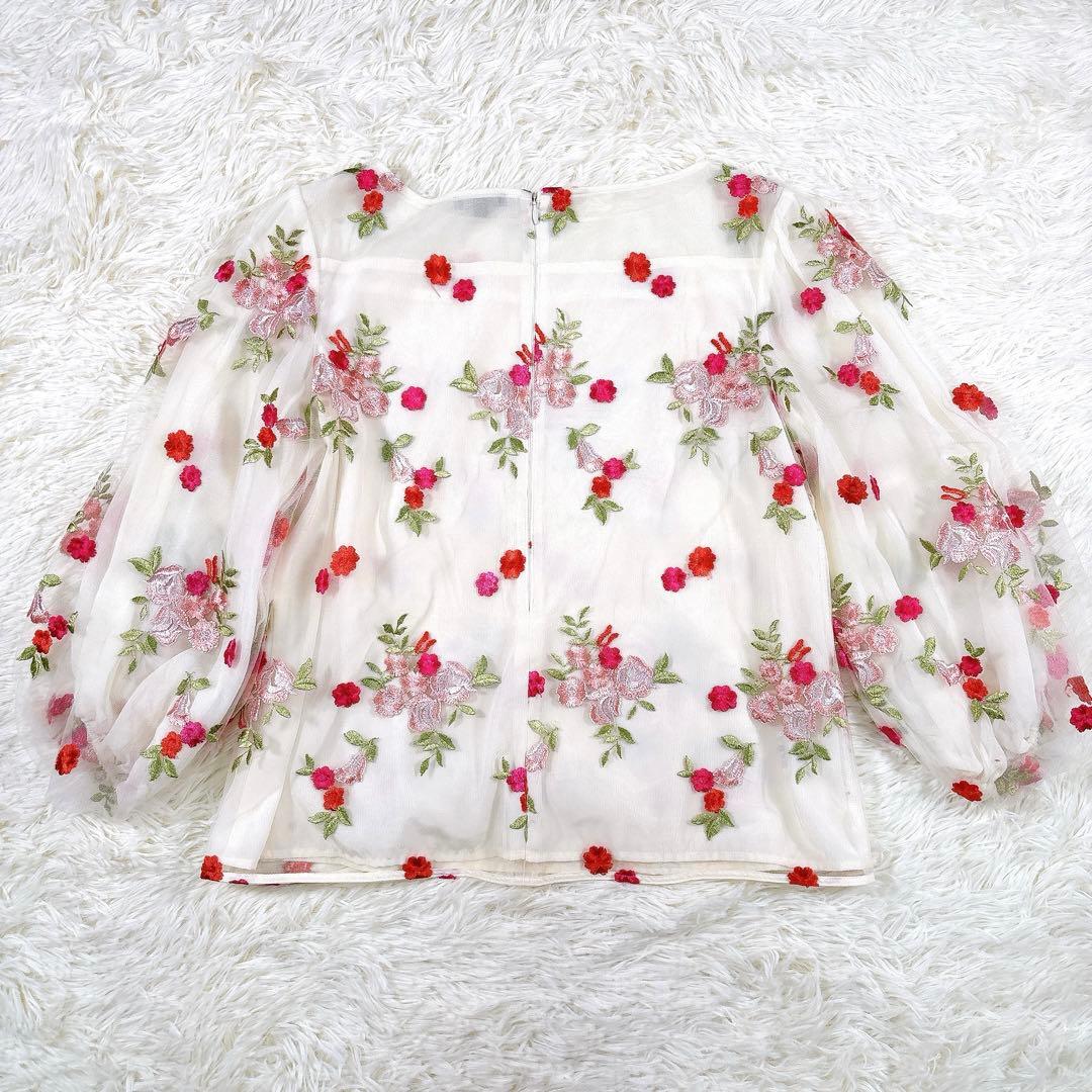 美品✨TOCCA トッカ ブラウス プルオーバー 花柄 刺繍 長袖 サイズ4/L