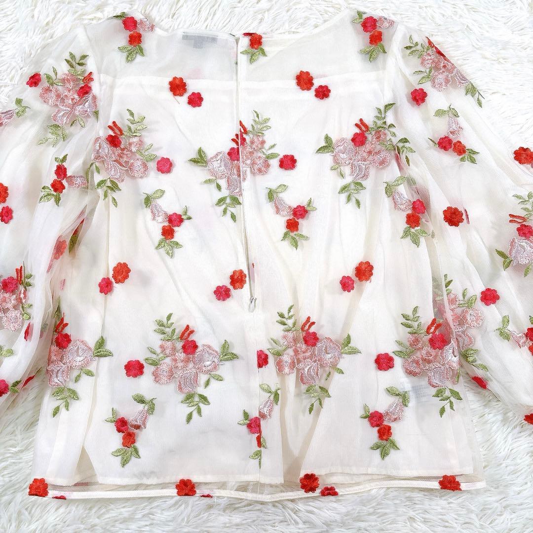 美品✨TOCCA トッカ ブラウス プルオーバー 花柄 刺繍 長袖 サイズ4/L