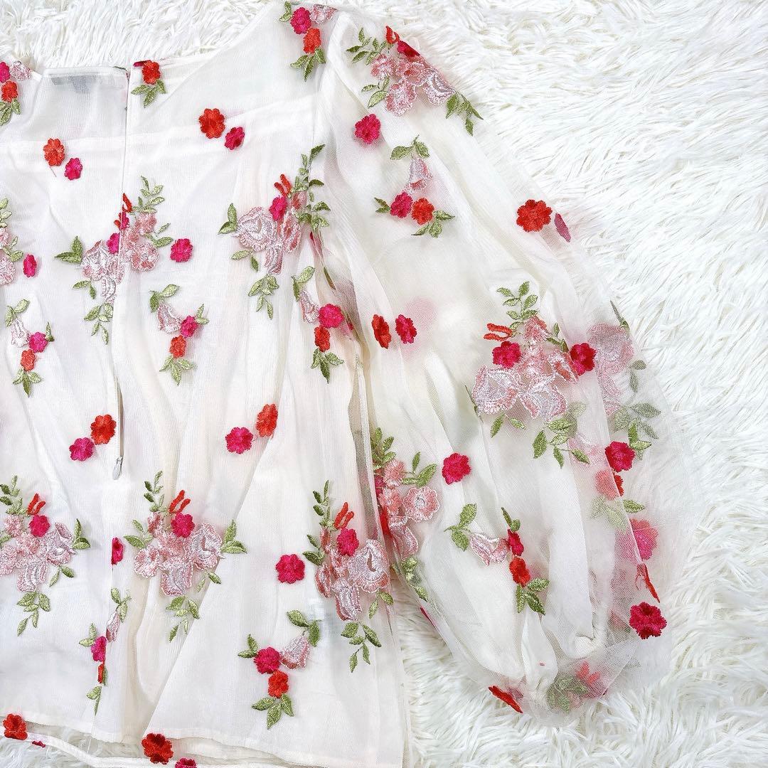 美品✨TOCCA トッカ ブラウス プルオーバー 花柄 刺繍 長袖 サイズ4/L