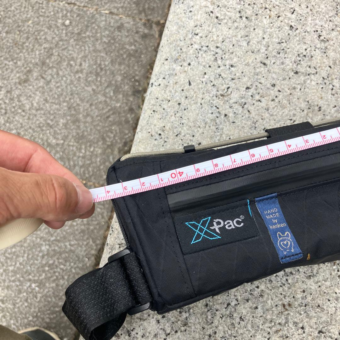 ハンドメイドフレームバッグ　X-PAC ブラック　43.5cm