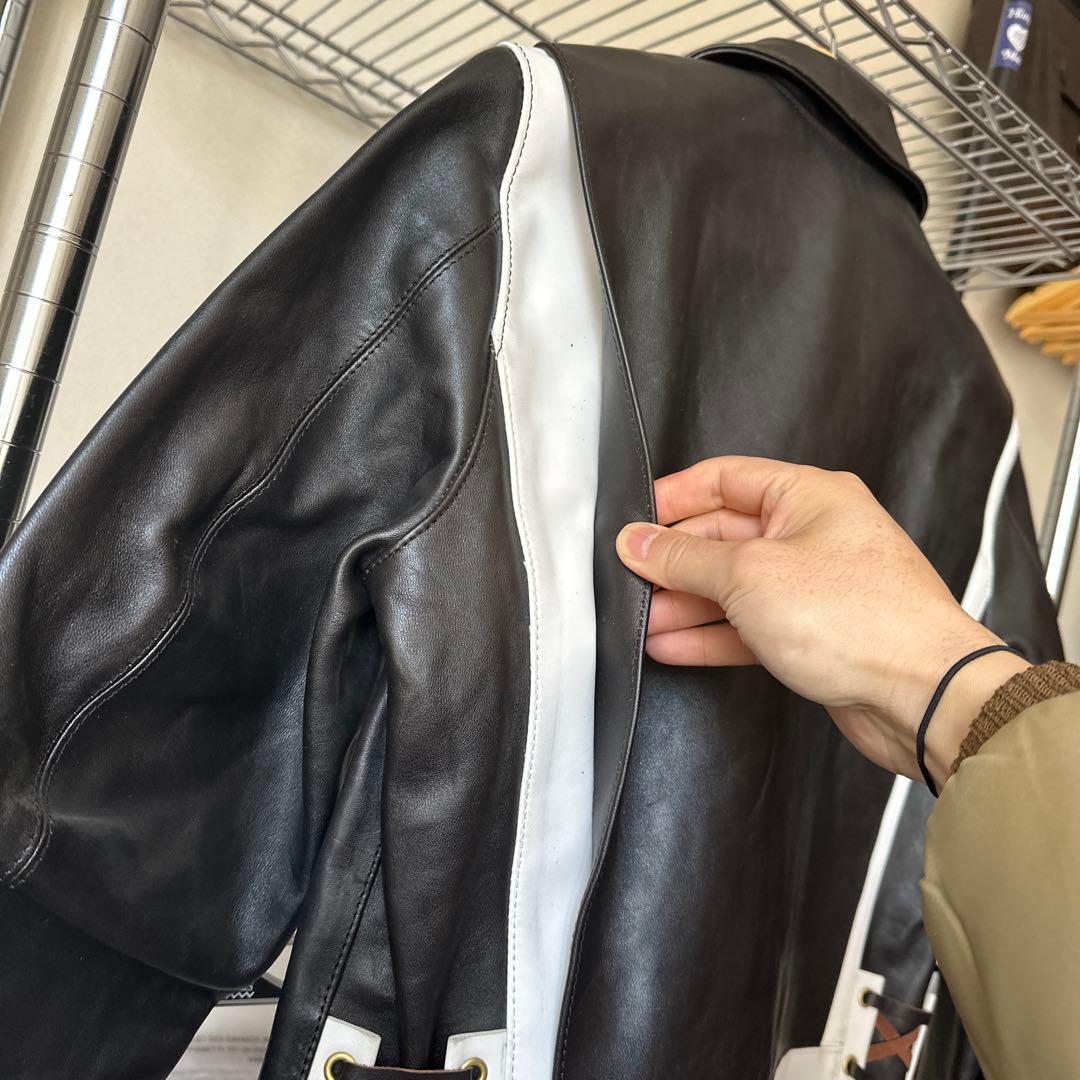 BUCO J-22タイプ 黒白 茶芯ホースハイド TALON仕様 L