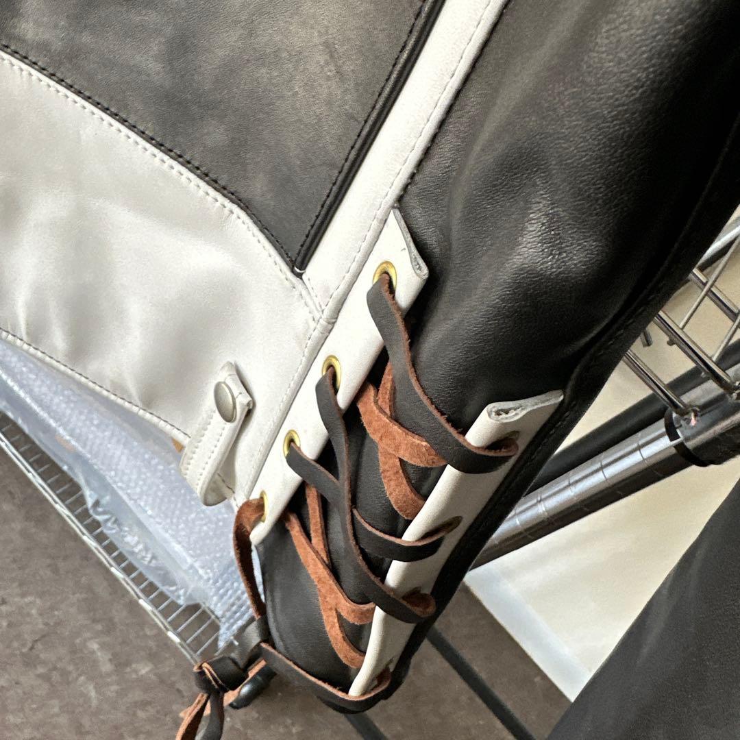 BUCO J-22タイプ 黒白 茶芯ホースハイド TALON仕様 L