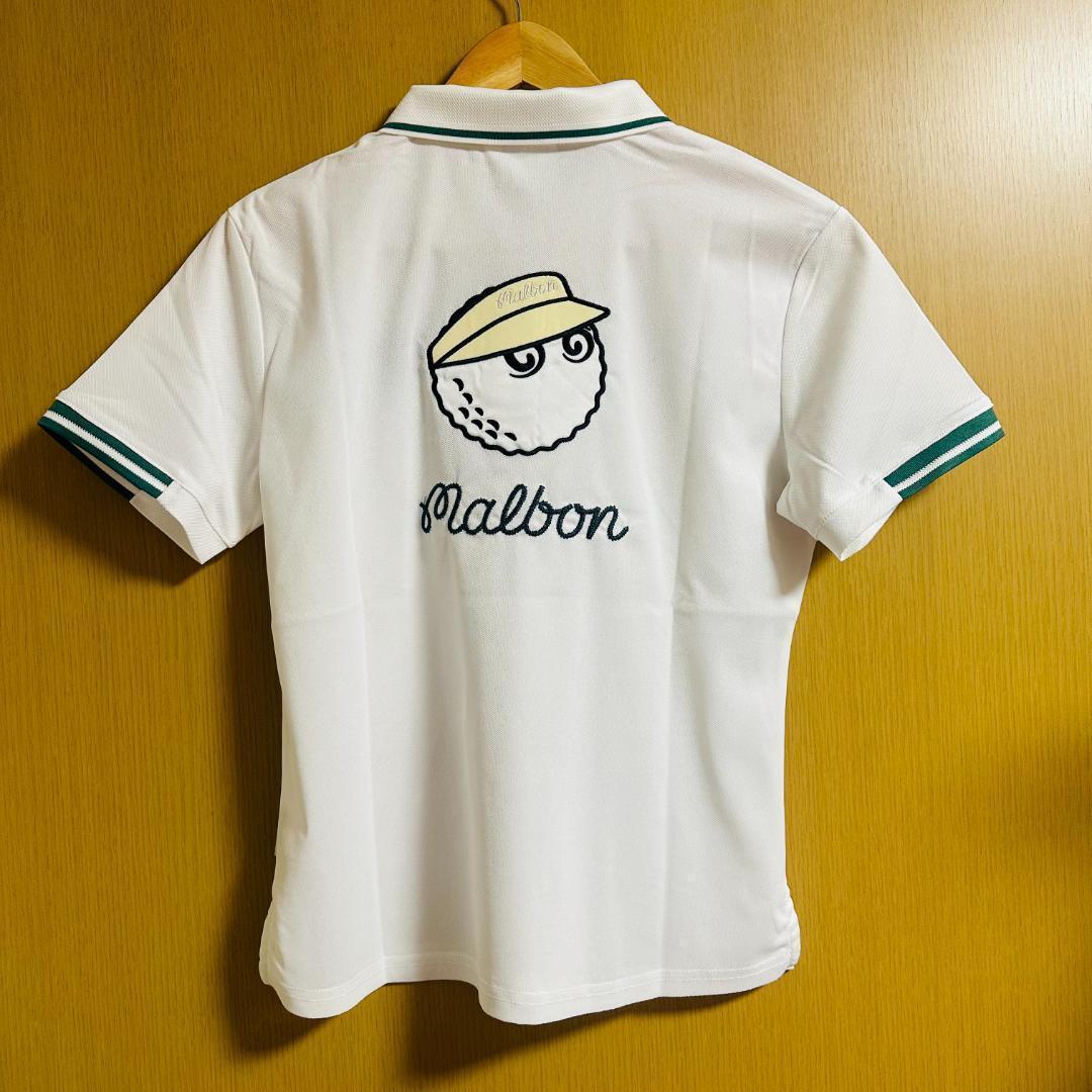 白色S マルボンゴルフ ポロシャツ Malbon Golf レディース シャツ