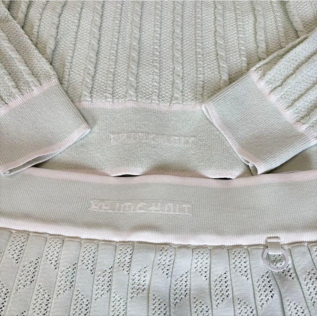 新品adidasゴルフPRIMEKNITケーブルカーディガン　プリーツスカート