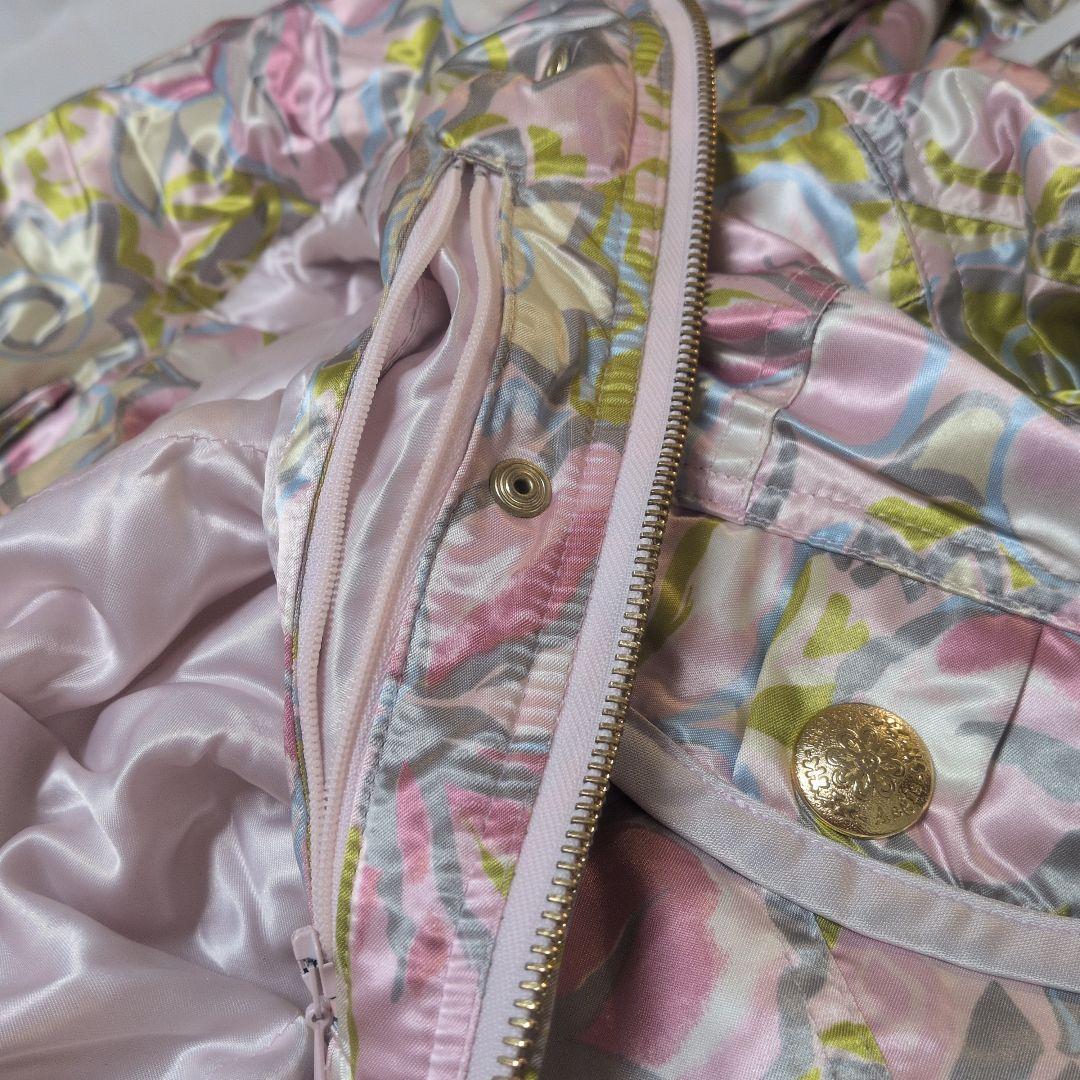 き*ぃ様 ミズノ スキー スノーボードウェア つなぎ ライトピンク花柄 Мサイズ