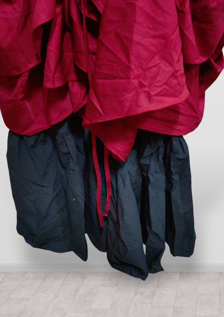 Partiss 【XL】 フリルリボン ドレス 　レッド ブラック