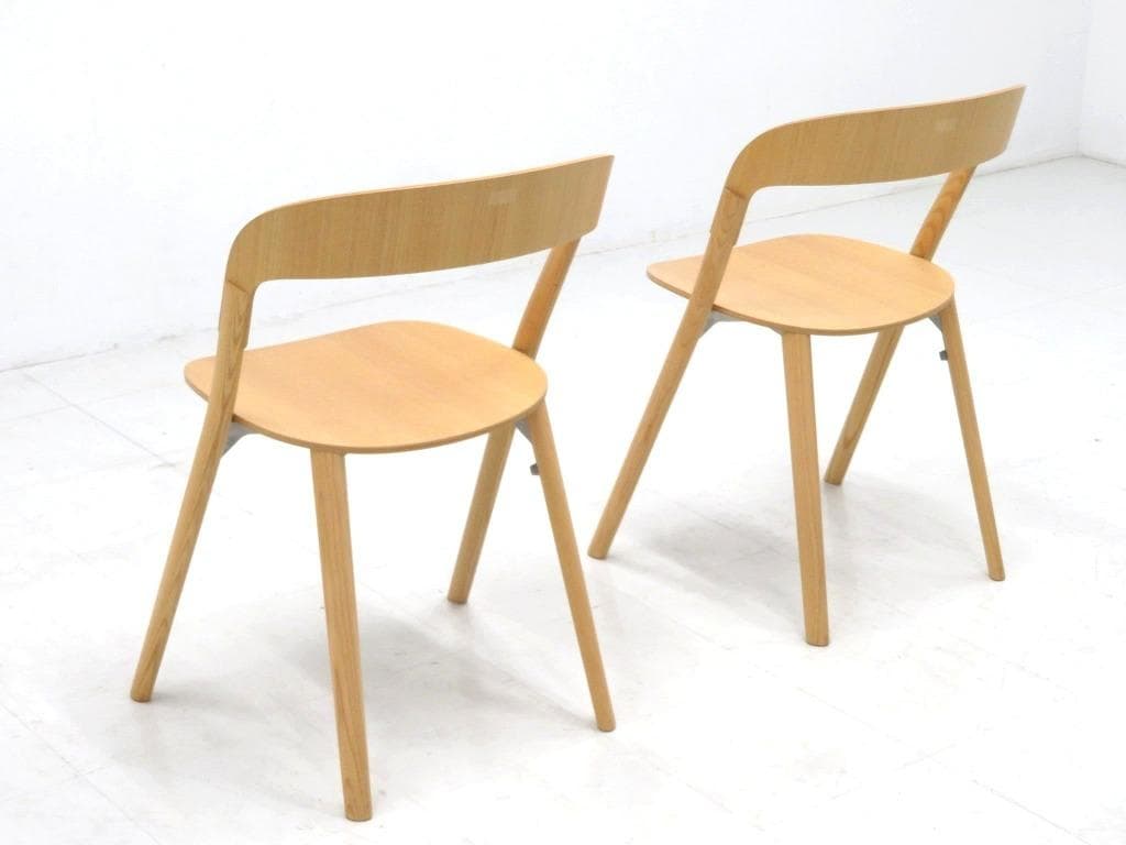 展示品　マジス　ピラ　アッシュ材　ダイニングチェア　2脚セット　カフェ　北欧