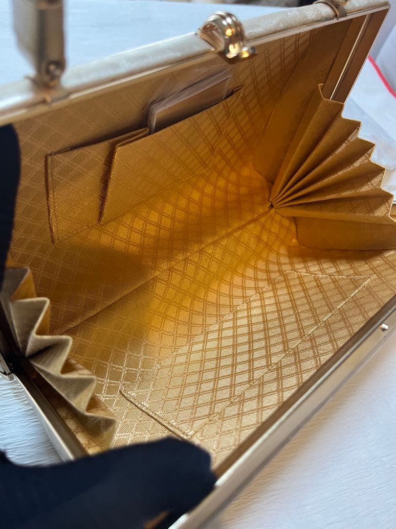 草履バッグセット 23cm シャンパンゴールド 二枚芯 木箱付き