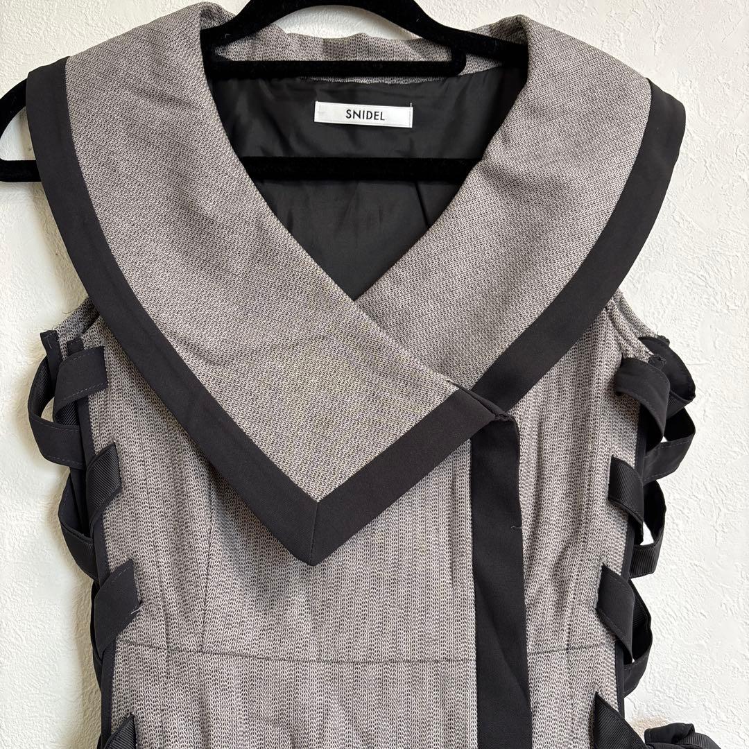 SNIDEL サイドプリーツツイードワンピース