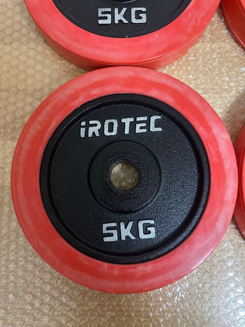 アイロテック　IROTEC 5kg ラバーリング ダンベルプレート　4枚バーベル