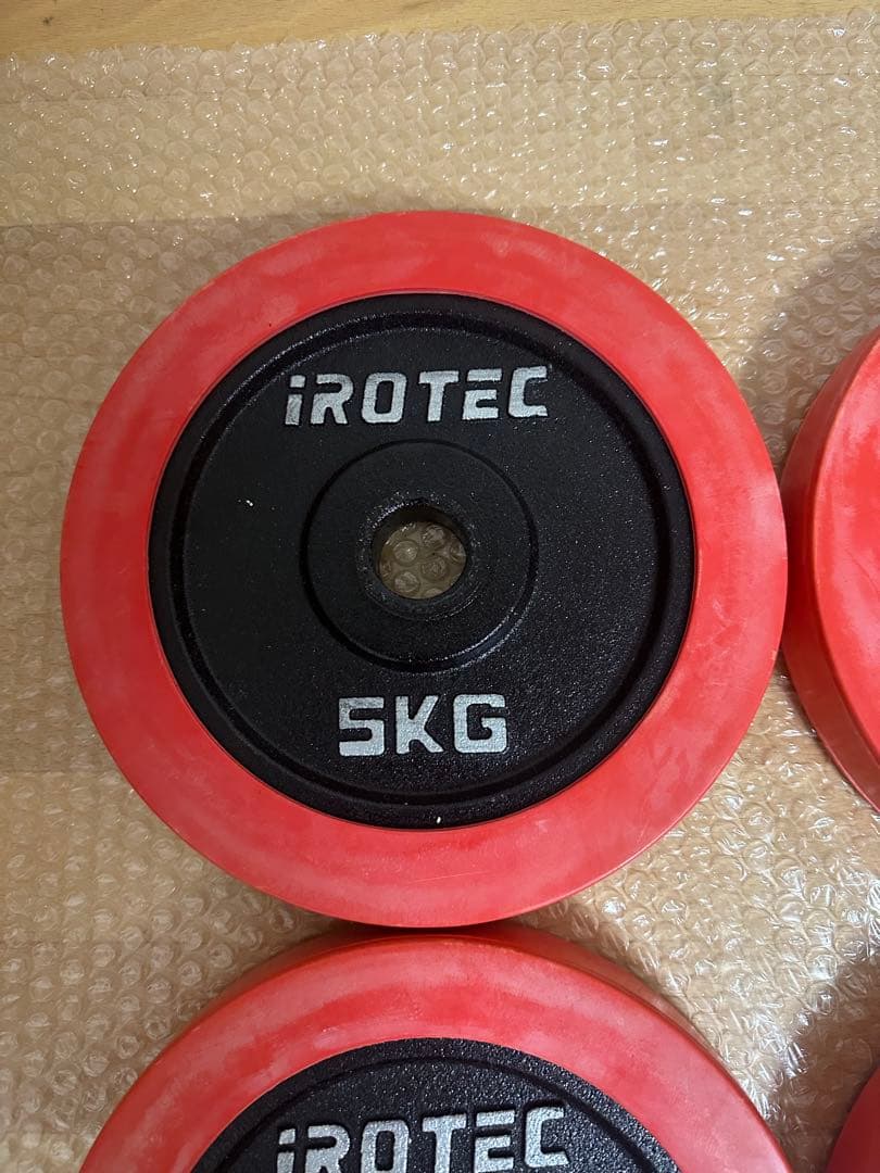 アイロテック　IROTEC 5kg ラバーリング ダンベルプレート　4枚バーベル