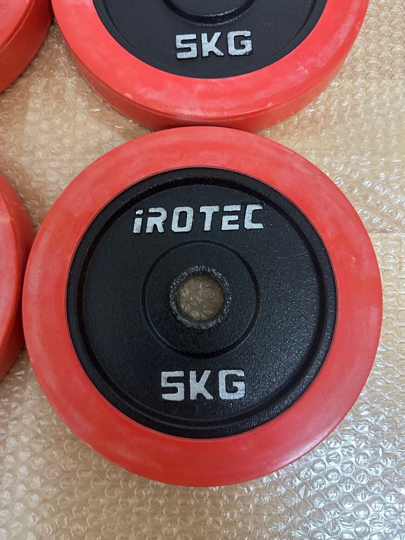 アイロテック　IROTEC 5kg ラバーリング ダンベルプレート　4枚バーベル
