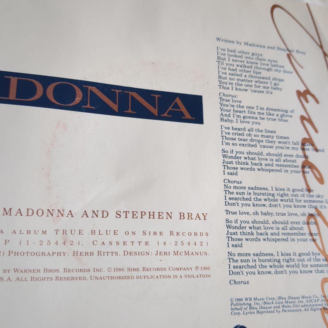 マドンナ　Madonna　True Blue　7\"　ブルーカラーレコード　輸入盤
