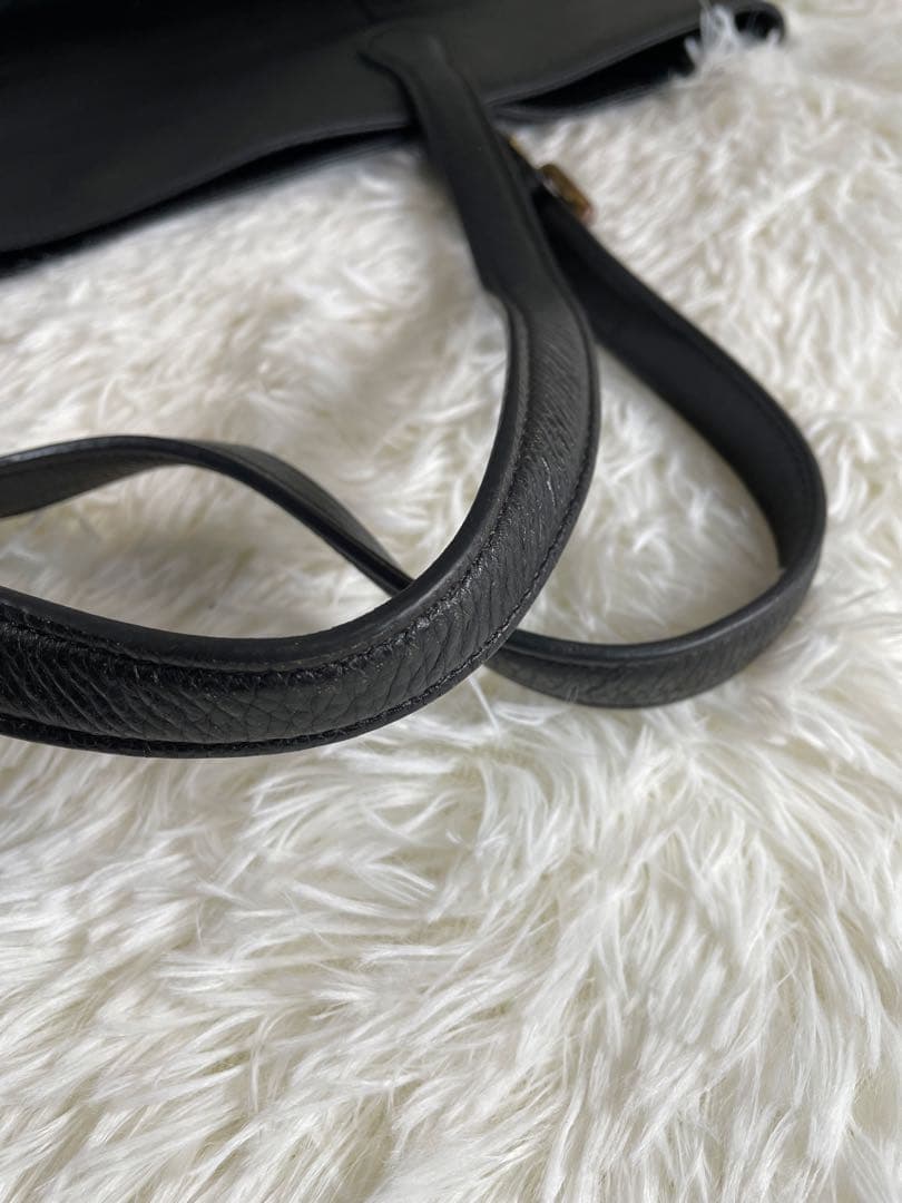 フェティア トートバッグ 肩掛け オールレザー シボ革 ブラック 大容量 A4