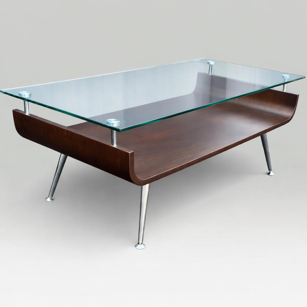 美品　ミッドセンチュリー　スペースエイジ　センターテーブル ガラス　モダン