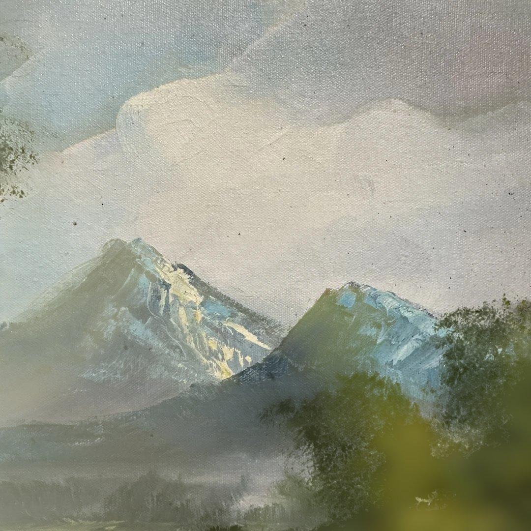 トラさん専用　T.Vcrich 油彩画 風景画　山と湖の風景 F-１０号