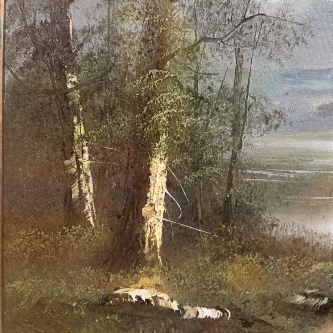 トラさん専用　T.Vcrich 油彩画 風景画　山と湖の風景 F-１０号