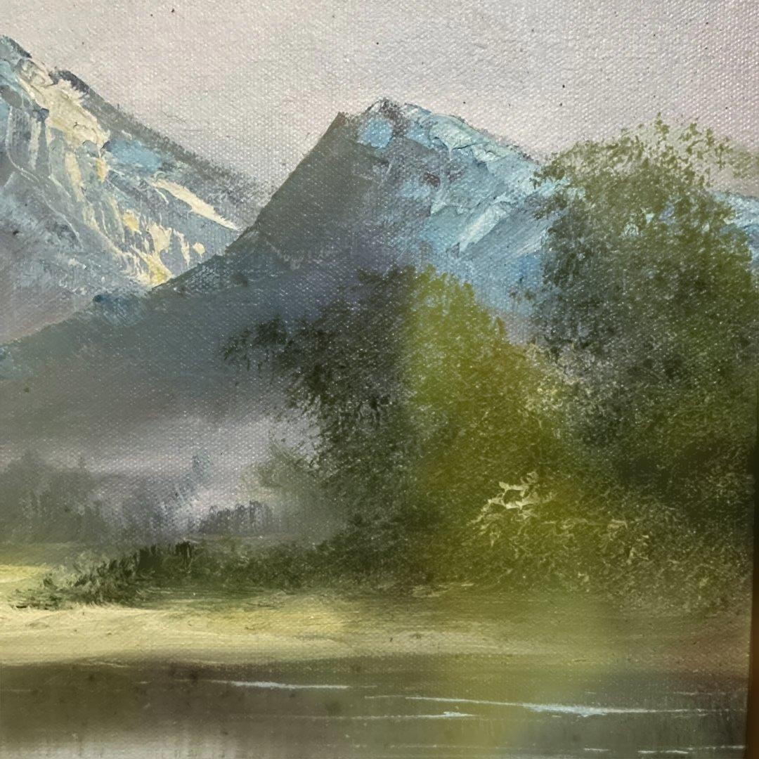 トラさん専用　T.Vcrich 油彩画 風景画　山と湖の風景 F-１０号