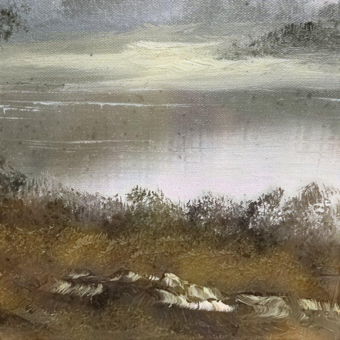 トラさん専用　T.Vcrich 油彩画 風景画　山と湖の風景 F-１０号