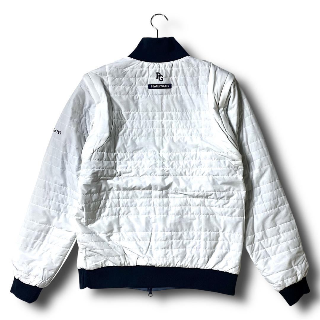 3 定5.7万 パーリーゲイツ リバーシブル 4WAY ブルゾン ベスト 紺×白