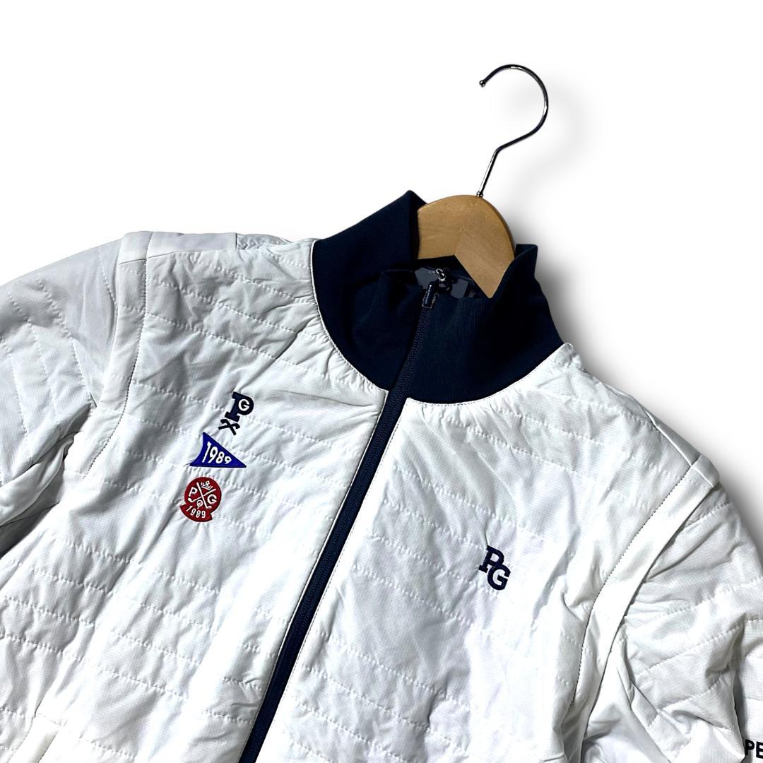 3 定5.7万 パーリーゲイツ リバーシブル 4WAY ブルゾン ベスト 紺×白