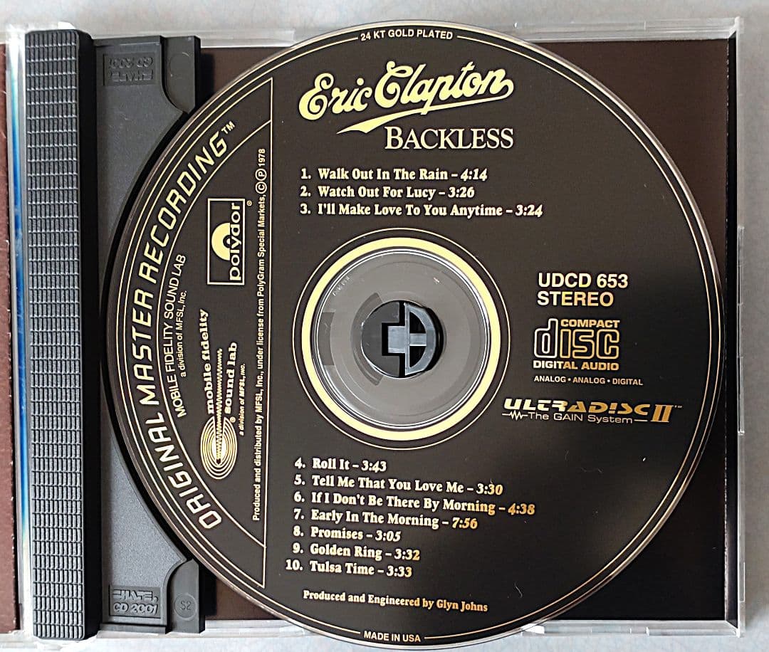 貴重Eric Clapton Backless MFSL 輸入盤GOLD CD
