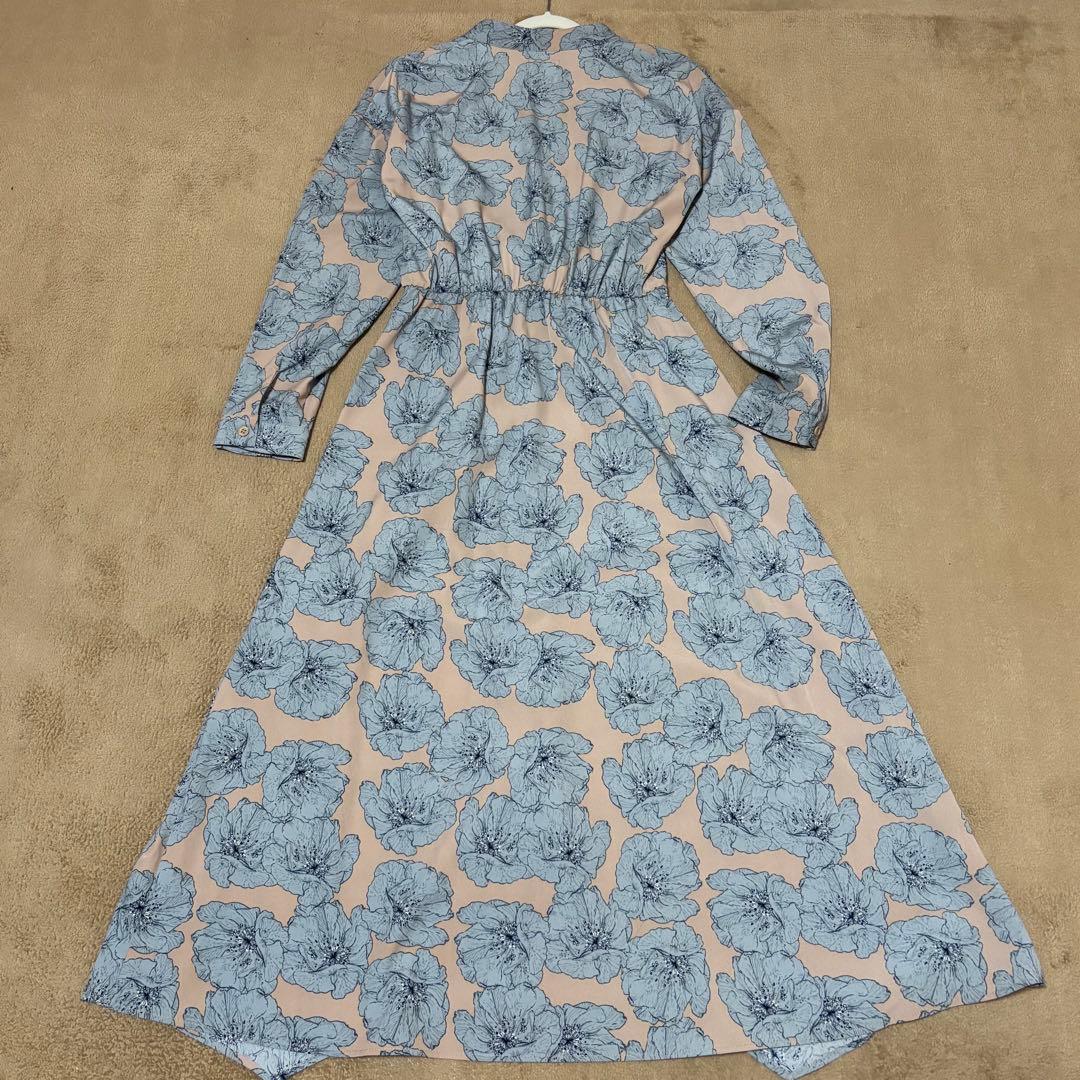 AMERI VINTAGE TIE SHIRT DRESS 花柄