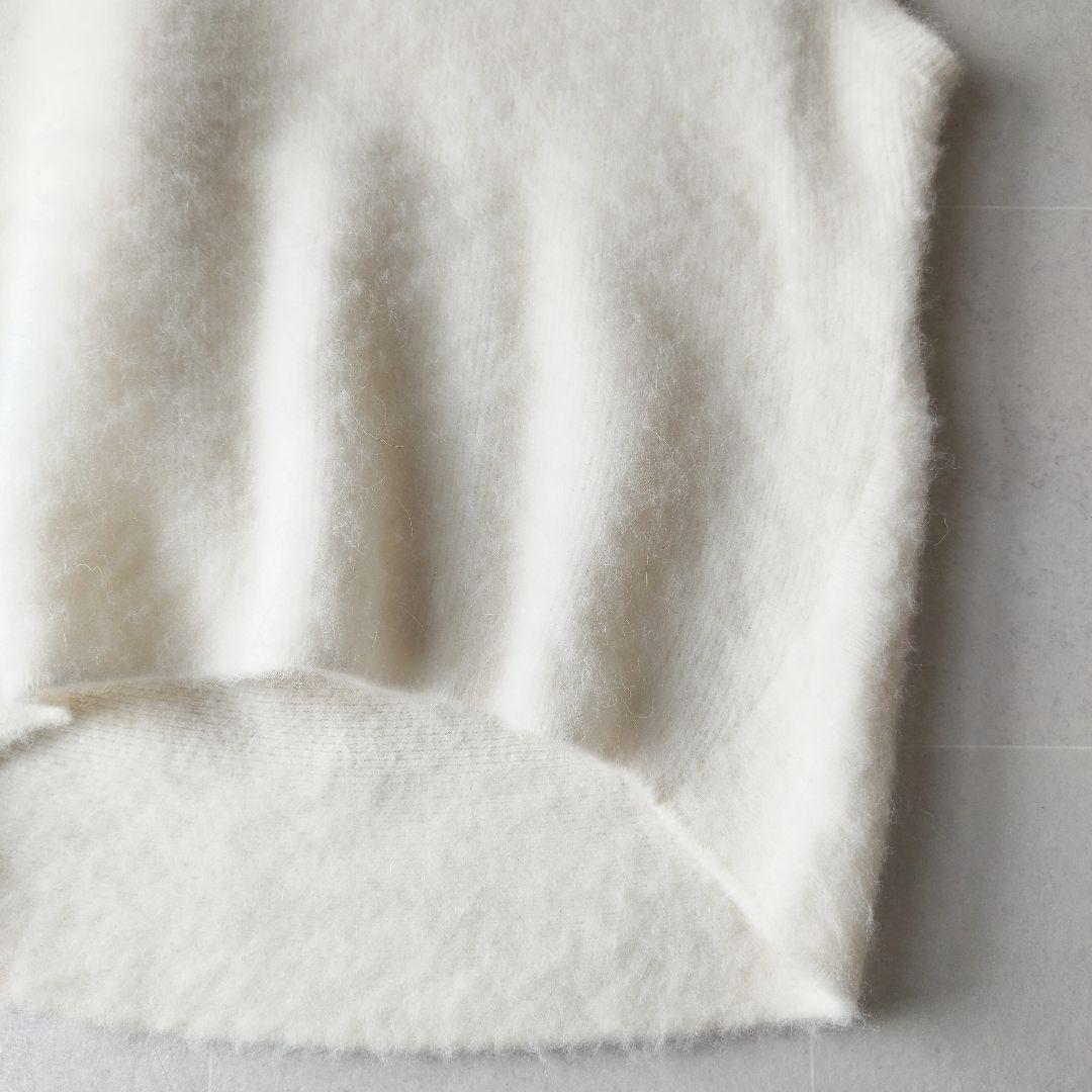 BEARDSLEY アルパカシャギーニットジレ ふわふわベスト ホワイト