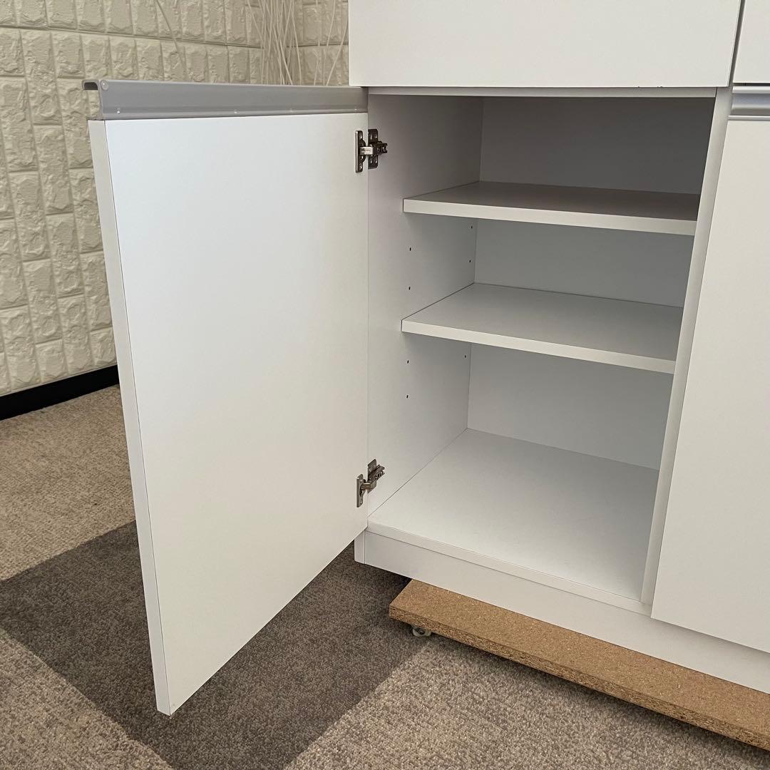 東京23区配送無料✨設置まで❗️レンジボード　キッチンボード　ホワイト　美品